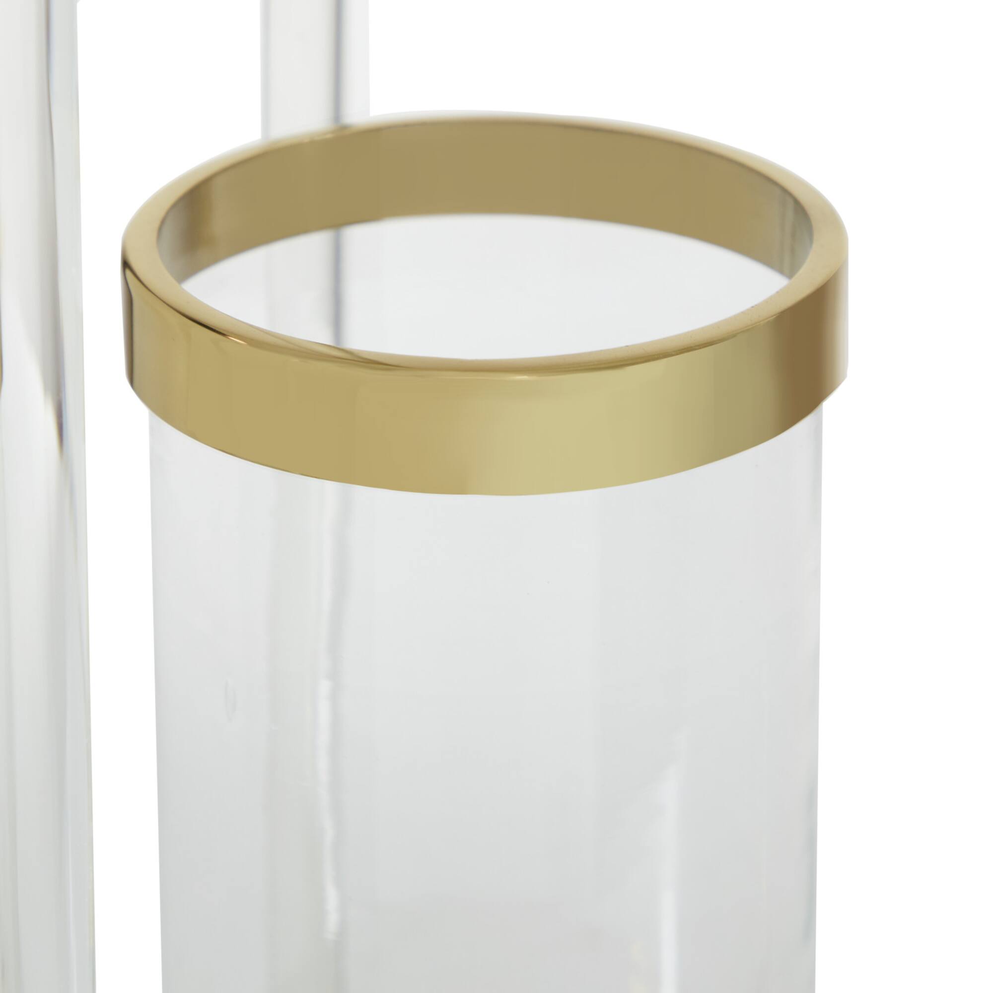 Gold Stainless Steel Contemporary Lantern